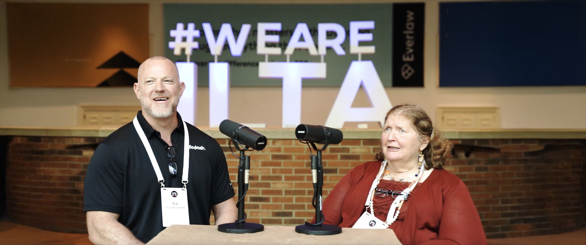 Ted Theodoropoulos recording a Legal Innovation Spotlight interview at ILTACON